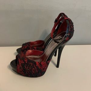 Shi by journeys red peep toe heels